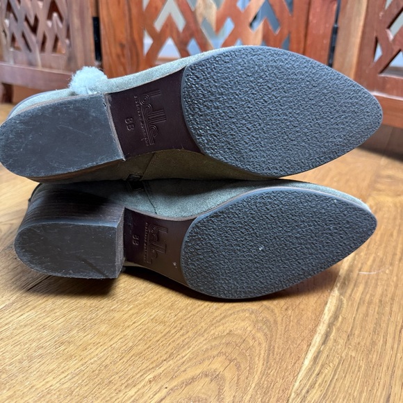 Belle by Sigerson Morrison Laica Taupe Shearling Lined Ankle Boots Sz 8 - Picture 8 of 9